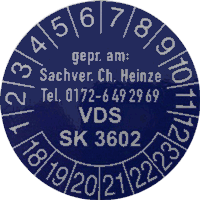 VdS Prüfplakette für SK3602